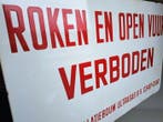 Emaille bord - Roken en open vuur verboden
