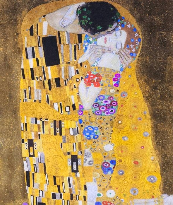 Gustav Klimt (1862-1918) (after) - The Kiss, 1907-08, Antiek en Kunst, Antiek | Meubels | Stoelen en Sofa's