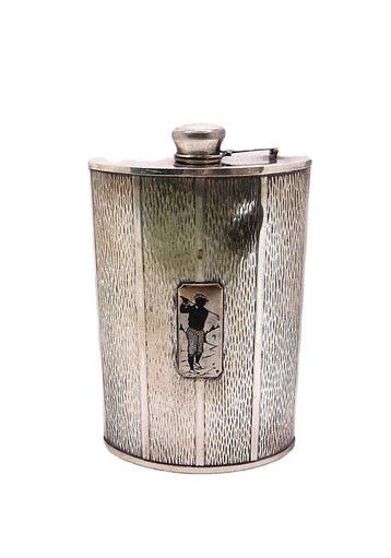 Drinkservies - Golfer golf heupfles - Verzilverd, nickel