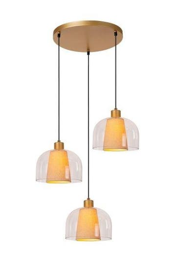 Hanglamp Lucide GUNHILD -  - 3xE27 - Transparant -, Verzenden