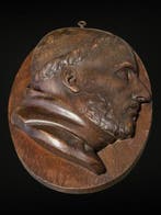 Sculpture, Antiek kerkelijk hoogreliëf - 34 cm - Chêne -