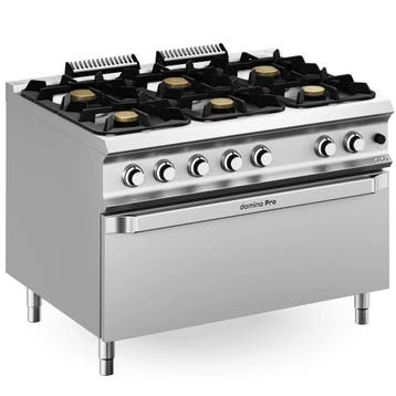 Fornuis + Maxi Oven | DOMINA PRO 900 | Gas | 6 Branders (3x, Verzenden