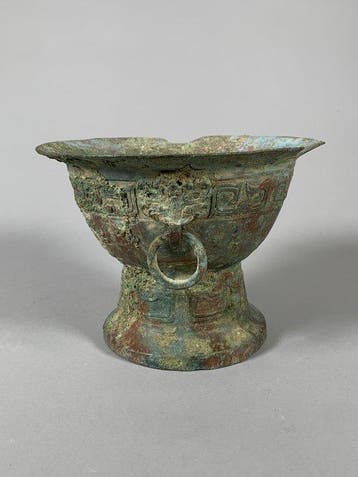 Oud-Chinees Brons vaas - 15 cm