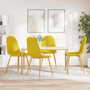 vidaXL Eetkamerstoelen 4 st fluweel mosterdgeel, Huis en Inrichting, Verzenden, Nieuw