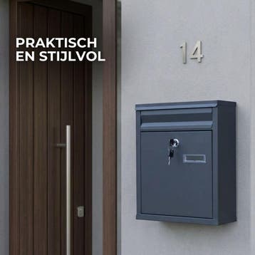 ParcelXL Brievenbus - Compacte Wandbrievenbus - Antraciet, Tuin en Terras, Verzenden, Nieuw, Staal, Staande brievenbus