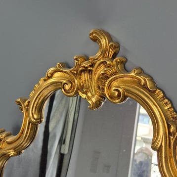 Prunkvoller Barock Stil Wandspiegel – Goldener Rahmen mit