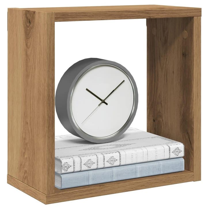 vidaXL Wandschappen kubus 4st 30x15x30cm bewerkt hout, Huis en Inrichting, Kasten | Wandmeubels, Nieuw, Verzenden