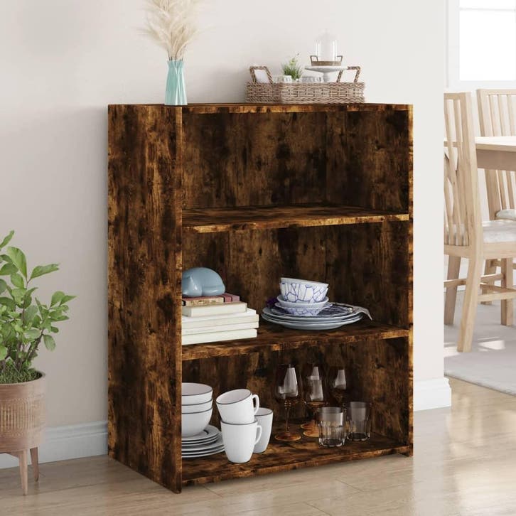vidaXL Dressoir 70x41x93 cm bewerkt hout gerookt, Huis en Inrichting, Kasten | Dressoirs, Nieuw, Verzenden