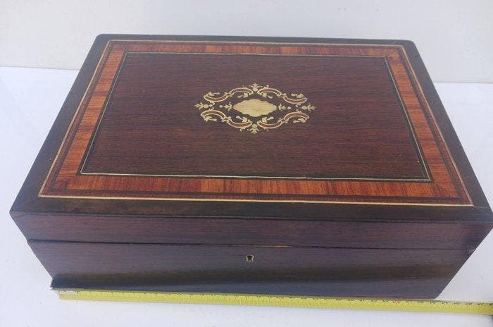 Grand coffret boite à bijoux en marqueterie Boulle époque, Antiquités & Art, Antiquités | Autres Antiquités