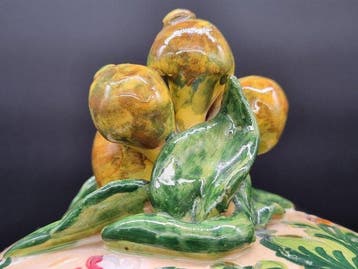 Vase - Grande vase à couvercle en majolique – vase en