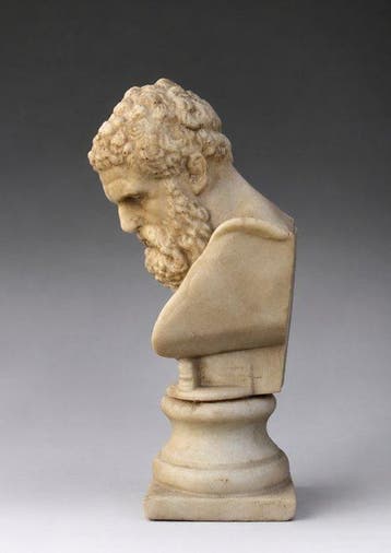 Sculpture, Ercole - 19 cm - Marbre de Carrare reconstruit