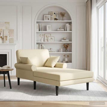 vidaXL Chaise longue Crèmekleurig Kunstleer, Verzenden