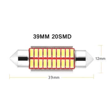 AMPOULE LED 5W C10W SUPER LUMINEUSE 4014 SMD CANBUS 39MM, Verzenden
