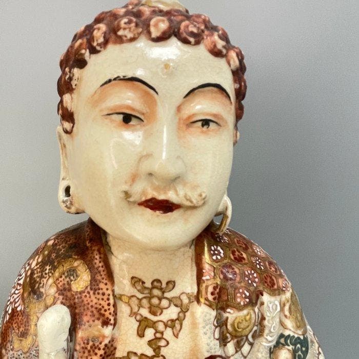 Beeldje - Japanese Meiji Buddha Statue - Keramiek, Antiquités & Art, Antiquités | Autres Antiquités
