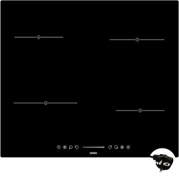 Inductiekookvuur - 60 cm - 1 fase - CENDO - KR944F1TS, Wandschouwkap, Recirculatie, Verzenden, Nieuw