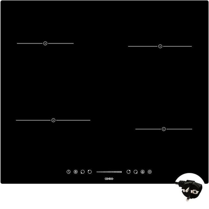 Inductiekookvuur - 60 cm - 1 fase - CENDO - KR944F1TS, Elektronische apparatuur, Afzuigkappen, Vrijstaand, 600 tot 800 m³ per uur