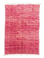 Modern roze handgeweven Marokkaans wollen tapijt -, Nieuw