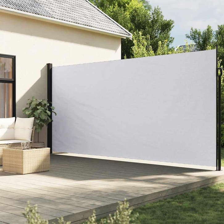 vidaXL Windscherm uittrekbaar 220x600 cm wit, Tuin en Terras, Parasols, Nieuw, Verzenden