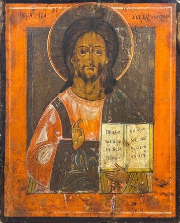 Icoon - Jezus - Hout - Christus Pantokrator