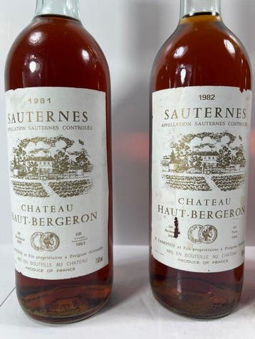 1987 x2, 1981, 1982 Chateau Haut-Bergeron - Sauternes - 4, Nieuw