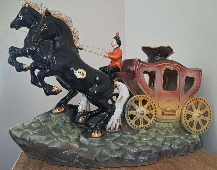 H.B. - Henry Bequet - Beeld, Bequetcarriage – Richly gilded, Antiquités & Art, Antiquités | Verre & Cristal