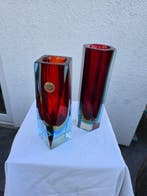 Murano - Vaas (2) - Sommerso - Glas - Zeshoekige vazen