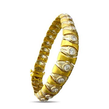 Armband - 14 karaat Witgoud, Exclusieve 14K geel- en