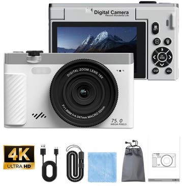 Vizual Digitale Camera 75MP - 4K 30FPS - incl. 32gb SD kaart, TV, Hi-fi & Vidéo, TV, Hi-fi & Vidéo Autre, Verzenden