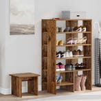 vidaXL Schoenenkast met plank met opslag 2 pcs Oudhout, Verzenden