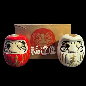 Decoratief ornament - Daruma-pop Sakéfles-set