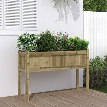 vidaXL Plantenbak met poten 110x31x70 cm geïmpregneerd, Verzenden