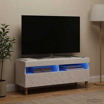 vidaXL LED tv-meubel Hoogglans Wit Bewerkt hout, Verzenden, Nieuw