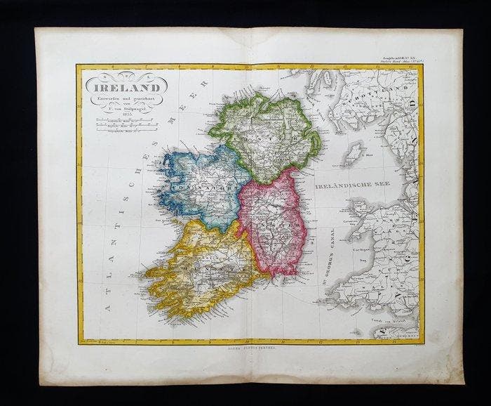 Europa - Ierland / Dublin / Belfast; A. Stieler / G.J., Boeken, Atlassen en Landkaarten