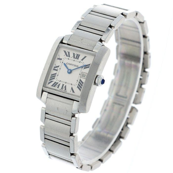 Cartier - Tank Française - Sans prix de réserve - 2465 -, Handtassen en Accessoires, Horloges | Heren