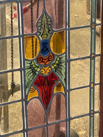 Jugendstil Glas-in-loodraam - Monumentaal Art Nouveau