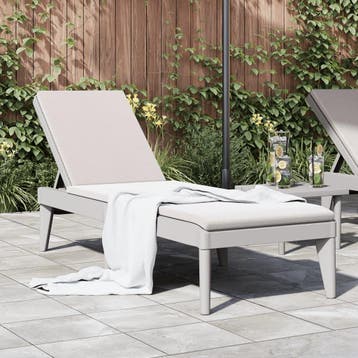 vidaXL Ligbed 186x60x29 cm polypropeen grijs, Verzenden, Nieuw