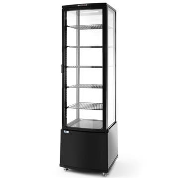 Koelvitrine | 270L | Zwart | +2°C/+8°C | 6 Niveaus | Wielen, Verzenden, Nieuw in verpakking