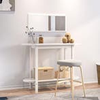 vidaXL Wandtafel 110x40x80 cm massief grenenhout wit, Verzenden, Nieuw