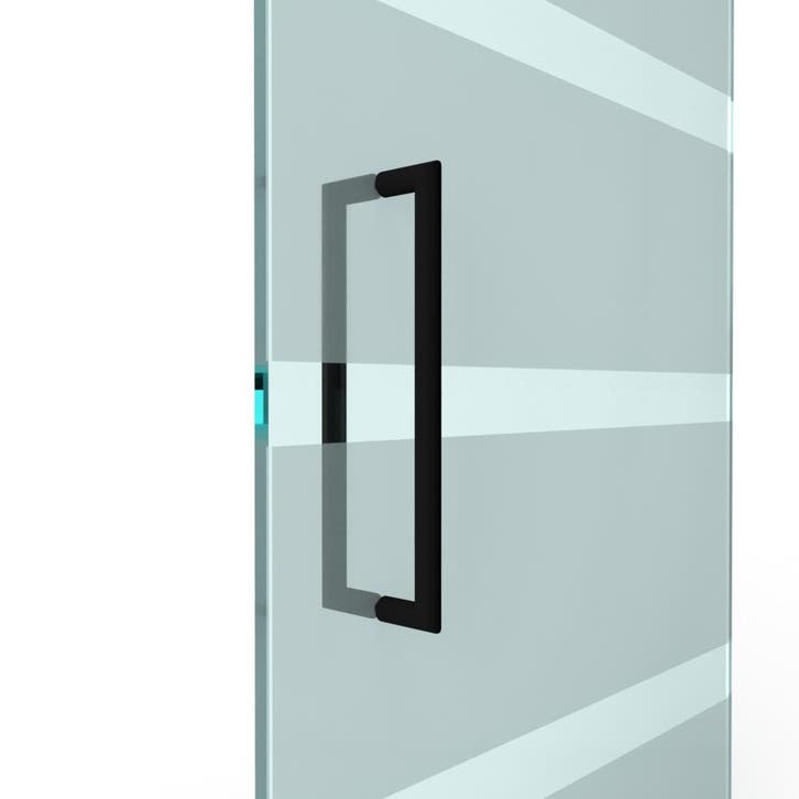 U-greep rond voor glazen deur ø 25mm - L: 525x500mm - Zwart, Doe-het-zelf en Bouw, Deuren en Vliegenramen, Nieuw, Verzenden