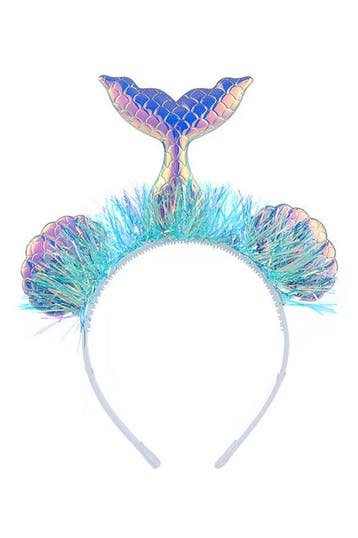 Haarband Zeemeermin Blauw Diadeem Schelpen Iridescent Glitte, Ophalen of Verzenden, Nieuw