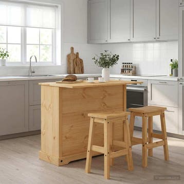 vidaXL Keuken eiland set 3 st CORONA Honingwas 112 x 70 x, Huis en Inrichting, Verzenden, Nieuw