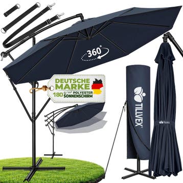 Zweefparasol - Tuinparasol - Parasol 300 cm - Met voet - Met, Tuin en Terras, Verzenden, Nieuw