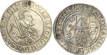 1/4 taler, daalder 1653, Sachsen-kurlinie ab 1547 (albert..., Verzenden