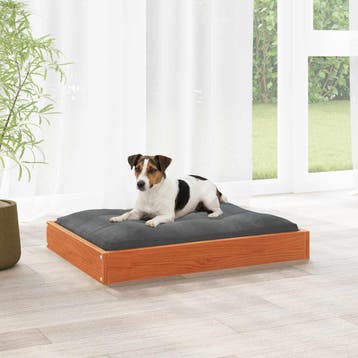 vidaXL Hondenbed Wasbruin 72 x 54 x 9 cm Massief vurenhout, Verzenden, Nieuw