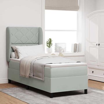 vidaXL Boxspring bed met hoofdeinde Lichtgrijs 200 x 80 cm, Verzenden, Nieuw