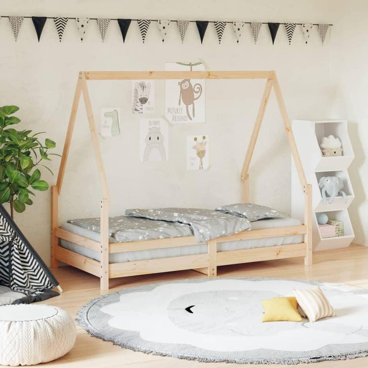 vidaXL Kinderbedframe 80x160 cm massief grenenhout, Kinderen en Baby's, Kinderkamer | Bedden, Nieuw, Verzenden