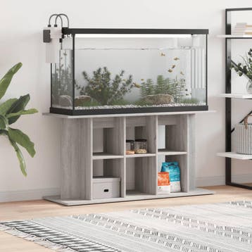 vidaXL Aquariumstandaard 120x40x60 cm bewerkt hout grijs, Verzenden