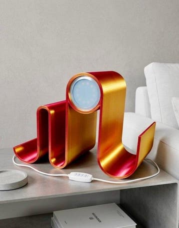TiWo Design - TiWo Design - Tafellamp - Silk rood/goud LED -