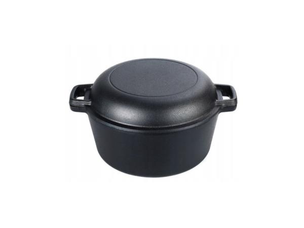 Veiling - Gietijzeren Pan met Deksel 26cm 4,5 Liter Pan en B, Huis en Inrichting, Keuken | Potten en Pannen