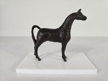 Beeld, Twee beelden van een paard - 14 cm - Brons,